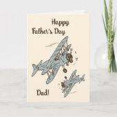 Art Deco Bi-Flugzeug - Blauer Vatertag! Karte (Vorderseite)