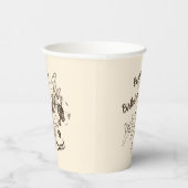 Art Deco Bi-Flugzeug - Happy Birthday + Name. Pappbecher (Rechts)