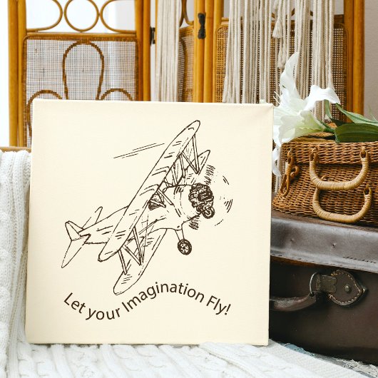 Art Deco Bi-Flugzeug - lass deine Fantasie. Leinwanddruck