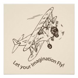 Art Deco Bi-Flugzeug - lass deine Fantasie. Poster