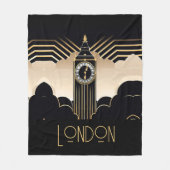 Art Deco Big Ben Fleecedecke (Vorderseite)