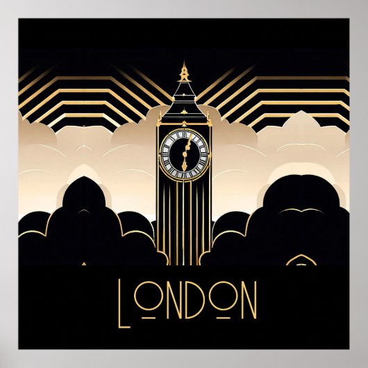 Art Deco Big Ben Poster (Vorne)