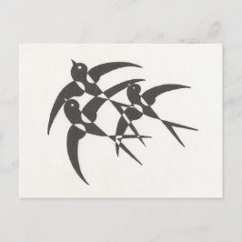 Art Deco Birds Postcard Postkarte