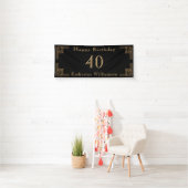 Art Deco Birthday Black Gold Roaring 20's Banner (Insitu)