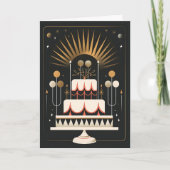 Art Deco Birthday Cake Karte (Vorderseite)