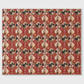 Art Deco Birthday Custom Photo Any Age 30th Red Geschenkpapier (Flach)