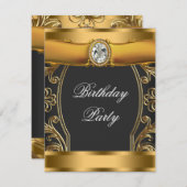 Art Deco Birthday Party Einladung (Vorne/Hinten)