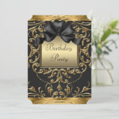 Art Deco Birthday Party Einladung (Stehend Vorderseite)