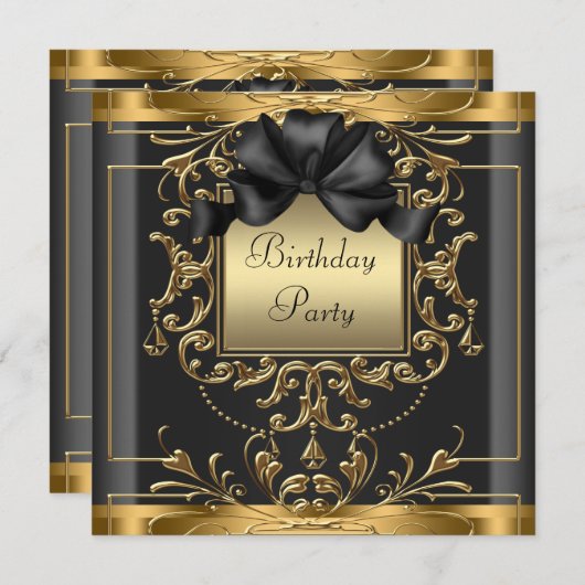 Art Deco Birthday Party Einladung (Vorne/Hinten)