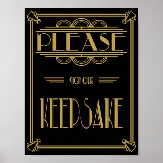 Art Deco Bitte unterschreiben Sie unseren Sake-Hoc Poster (Vorne)