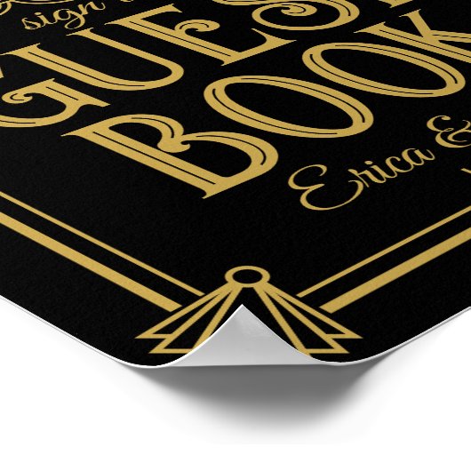 Art Deco Bitte unterzeichnen Sie unser Gästebuch (Ecke)