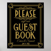 Art Deco Bitte unterzeichnen Sie unser Gästebuch (Vorne)