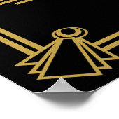 Art Deco "Bitte verlass gut Wünsche" Hochzeitsdruc Poster (Ecke)