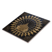 Art Deco Black and Gold Circle Luxus Fliese (Seite)