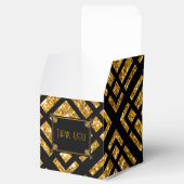 Art Deco Black and Gold Gastgeschenk Hochzeit Box Geschenkschachtel (Geöffnet)