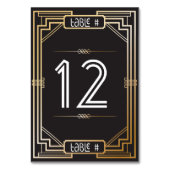 Art Deco Black and Gold Gatsby Tischnummer (Vorderseite)