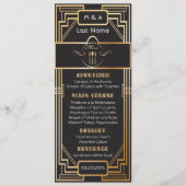Art Deco Black and Gold Gatsby Wedding Menükarte (Vorderseite)