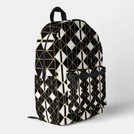Art Deco Black and Gold Geometric luxury Bedruckter Rucksack