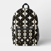 Art Deco Black and Gold Geometric luxury Bedruckter Rucksack (Vorderseite)