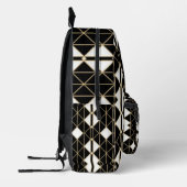 Art Deco Black and Gold Geometric luxury Bedruckter Rucksack (Links)