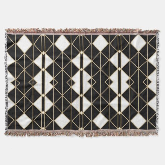 Art Deco Black and Gold Geometric luxury Decke (Vorderseite)