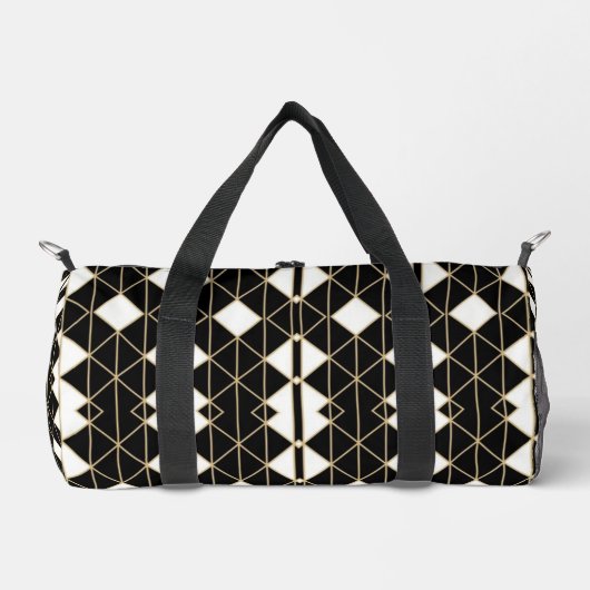 Art Deco Black and Gold Geometric luxury Duffle Bag (Vorderseite)