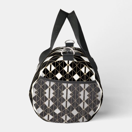 Art Deco Black and Gold Geometric luxury Duffle Bag (Rechts)