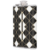 Art Deco Black and Gold Geometric luxury Flachmann (Links)
