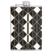 Art Deco Black and Gold Geometric luxury Flachmann (Vorderseite)