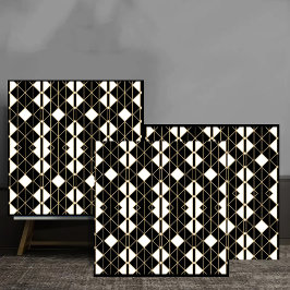 Art Deco Black and Gold Geometric luxury Fliese