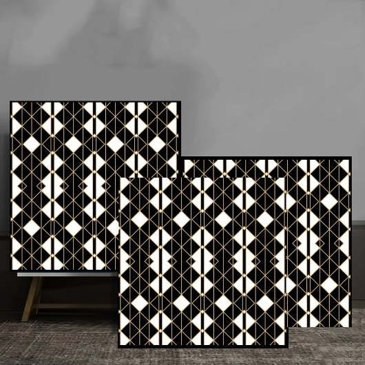 Art Deco Black and Gold Geometric luxury Fliese