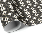 Art Deco Black and Gold Geometric luxury Geschenkpapier (Rolleneckpunkt)