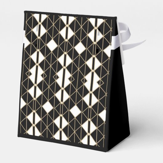 Art Deco Black and Gold Geometric luxury Geschenkschachtel (Rückseite)