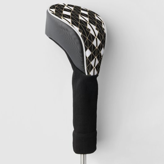 Art Deco Black and Gold Geometric luxury Golf Headcover (angewinkelt)