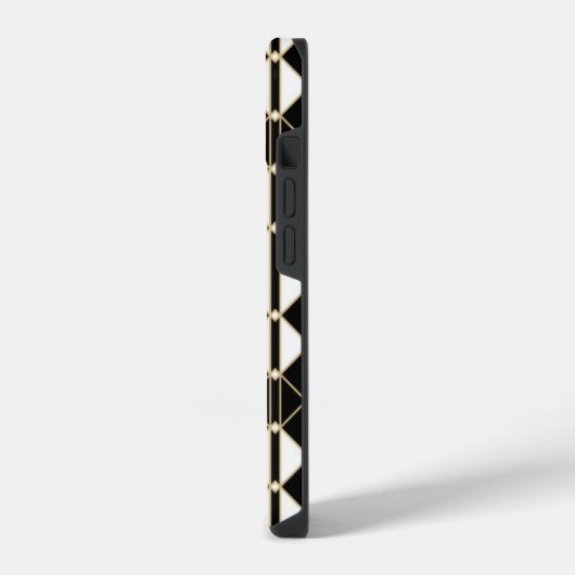Art Deco Black and Gold Geometric luxury iPhone Hülle (Linke Seite)