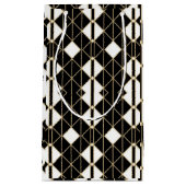 Art Deco Black and Gold Geometric luxury Kleine Geschenktüte (Vorderseite)