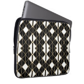 Art Deco Black and Gold Geometric luxury Laptopschutzhülle (Vorne Rechts)