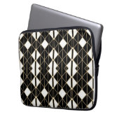 Art Deco Black and Gold Geometric luxury Laptopschutzhülle (Vorderseite Links)
