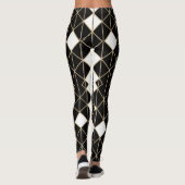 Art Deco Black and Gold Geometric luxury Leggings (Rückseite)