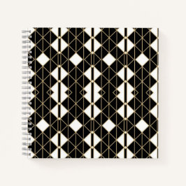 Art Deco Black and Gold Geometric luxury Notizblock