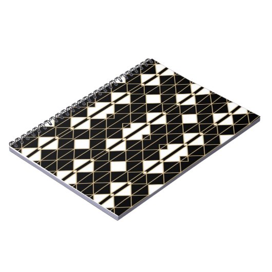 Art Deco Black and Gold Geometric luxury Notizblock (Linke Seite)