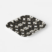 Art Deco Black and Gold Geometric luxury Pappteller (Gewinkelt)