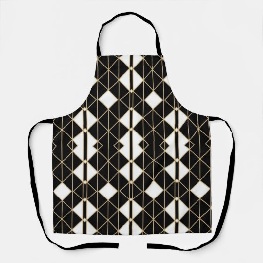 Art Deco Black and Gold Geometric luxury Schürze (Vorderseite)