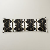 Art Deco Black and Gold Geometric luxury Seitenschläferkissen (Rückseite)