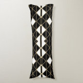 Art Deco Black and Gold Geometric luxury Seitenschläferkissen (Vorderseite Vertikal)