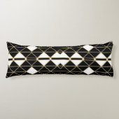 Art Deco Black and Gold Geometric luxury Seitenschläferkissen (Vorderseite)