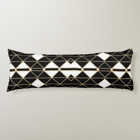 Art Deco Black and Gold Geometric luxury Seitenschläferkissen (Vorderseite)