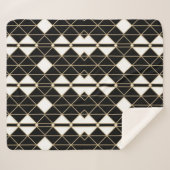 Art Deco Black and Gold Geometric luxury Sherpadecke (Vorderseite (Horizontal))