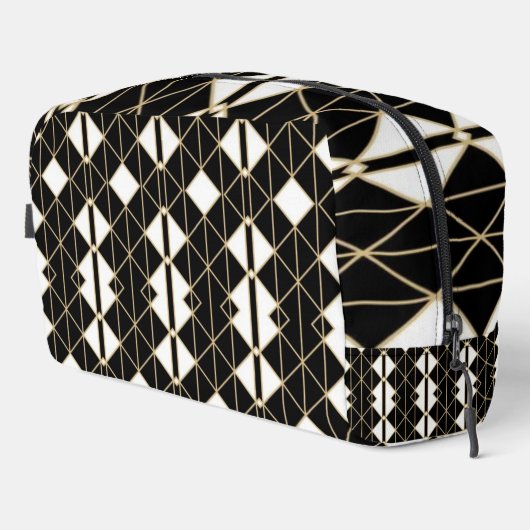 Art Deco Black and Gold Geometric luxury Waschbeutel (Rechte Ecke)