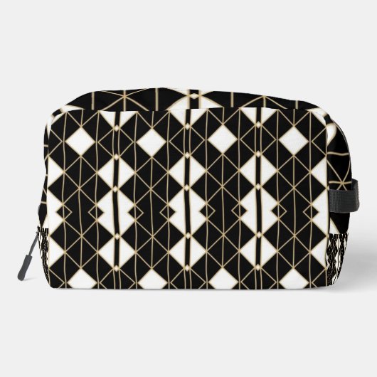 Art Deco Black and Gold Geometric luxury Waschbeutel (Rückseite)